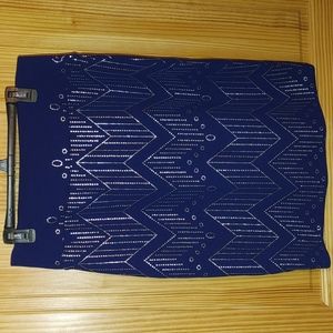 XL LuLaRoe metallic blue and silver Cassie skirt